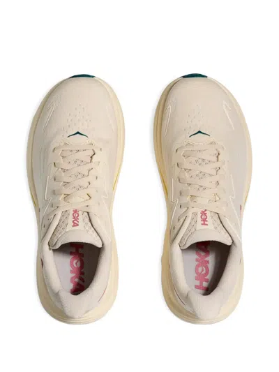 Hoka Clifton 10 Rubber-trimmed Jacquard-mesh Sneakers In Neutral