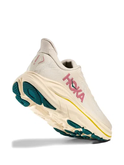 Hoka Clifton 10 Rubber-trimmed Jacquard-mesh Sneakers In Neutral