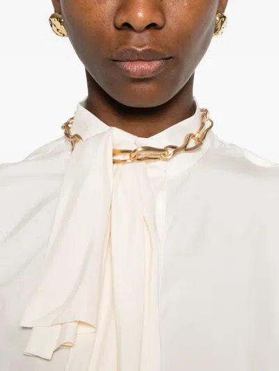 Givenchy Tie Neck Blouse In Neutral
