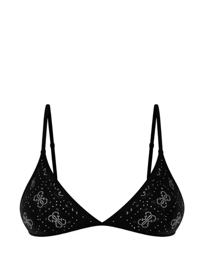 Guess Usa Embellishment Triangle Bra In Black