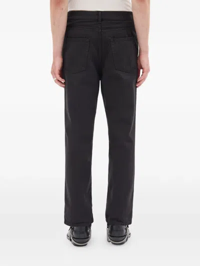 Ann Demeulemeester Herme 5 Pockets Slim Fit Cropped Trousers Denim In Black
