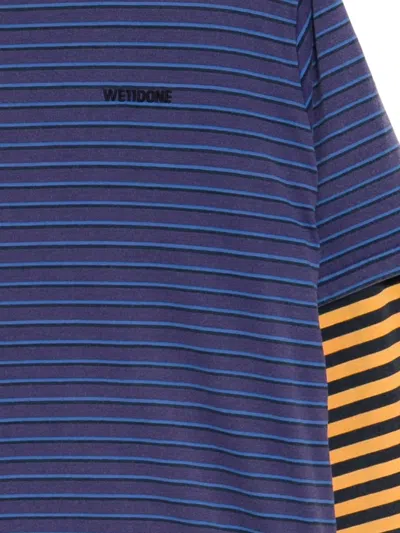We11 Done Layered Stripe Long-sleeve T-shirt In Blue