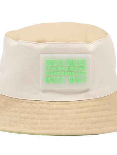 Billieblush Front-patch Bucket Hat In Neutral
