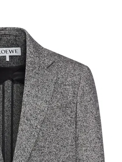 Loewe Wool Blend Jacket In Gray