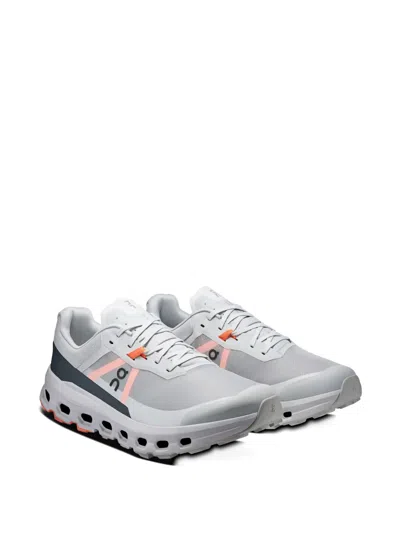 On Mesh Upper Low Top Rubber Outsole Sneakers In Gray