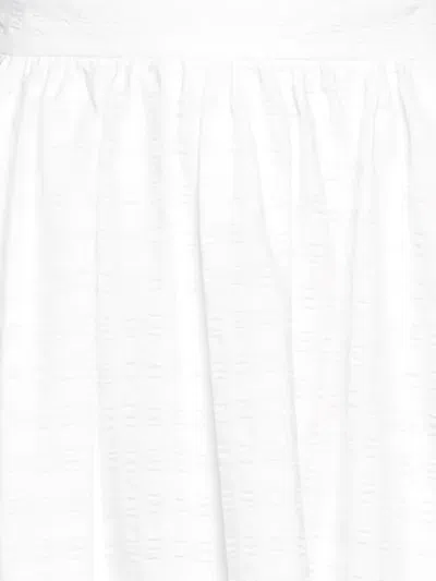 Msgm Ruffled Mid Skirt In White