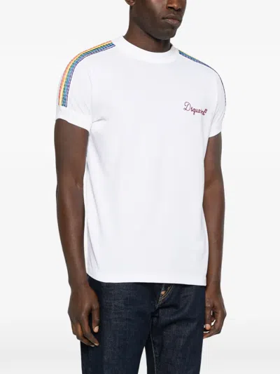 Dsquared2 Striped T-shirt In White