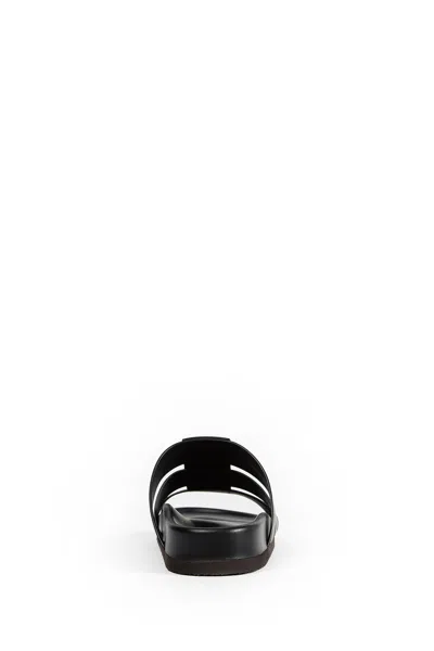 Valentino Studshield Calfskin Slides In Black