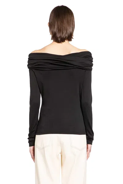 Max Mara Off-the-shoulder Wool Top In Black