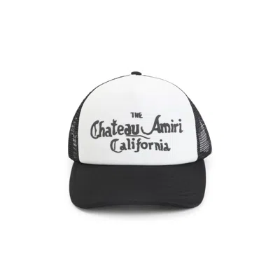 Amiri Black And White Cotton Baseball Cap In Black