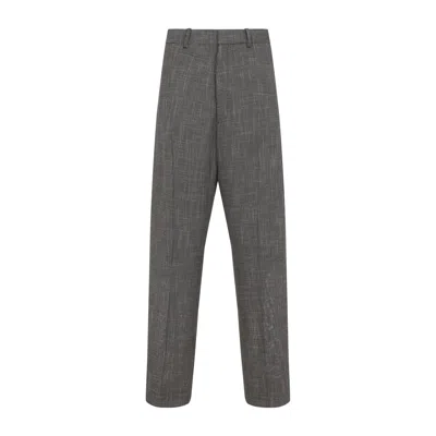 Phoebe Philo Drop Checkered Tailored Pants In Gray