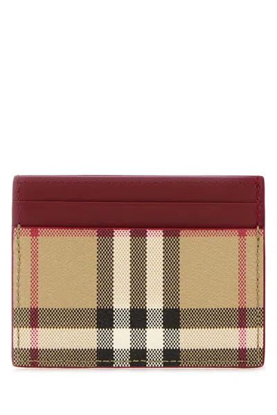 Burberry Check Pattern Compact Credit Card Case In Multi