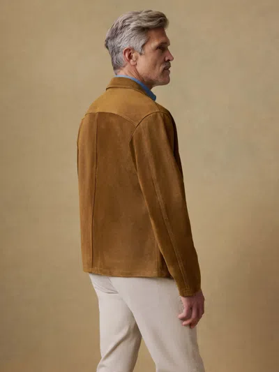 Faherty Suede Studio Jacket In Brown