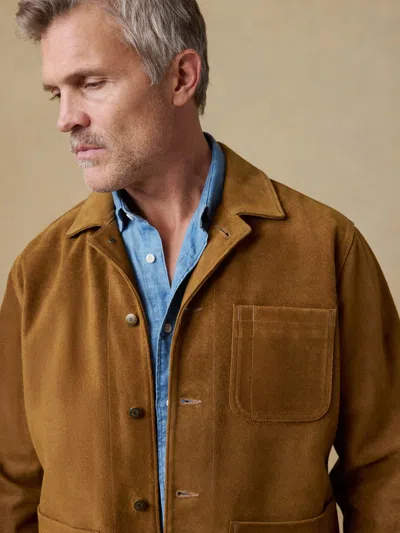 Faherty Suede Studio Jacket In Brown