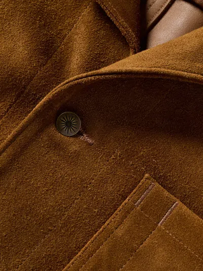 Faherty Suede Studio Jacket In Brown