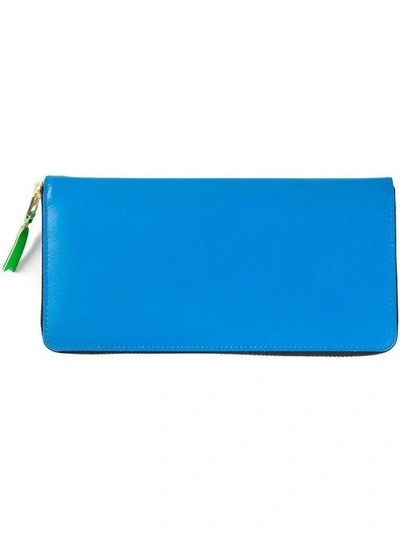 Shop Comme Des Garçons Wallet Portemonnaie Mit Reissverschluss - Blau In Blue