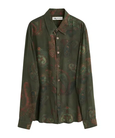 Our Legacy Casual Long Sleeve Shirt Paisley Pattern In Green