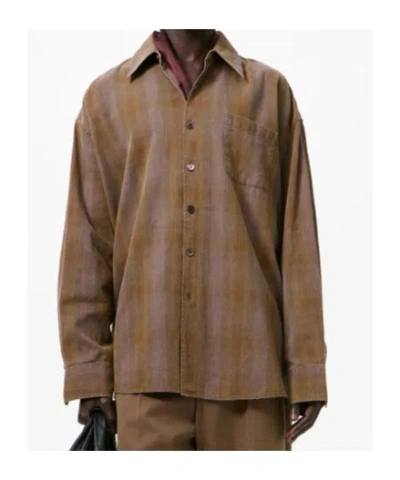 Our Legacy Mens Dakota Flannel Check Checked Relaxed-fit Cotton Shirt In Brown