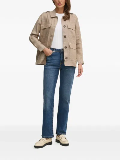 Mos Mosh Buttoned Flap-pocket Jacket In Brown