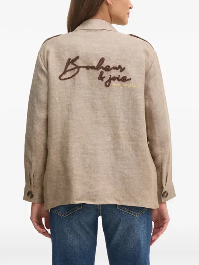 Mos Mosh Buttoned Flap-pocket Jacket In Brown