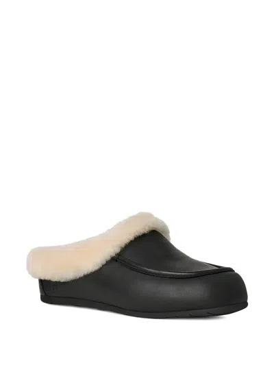 Ugg Ansley Leather Mule Slippers In Black
