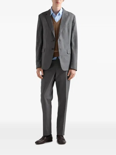 Prada Single-breasted Silk Suit In Multi