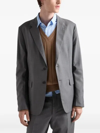 Prada Single-breasted Silk Suit In Multi