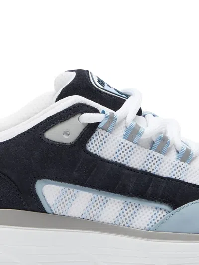Cleens Hyper Runner Panelled Mesh Sneakers In Blue