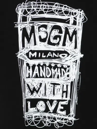Msgm Printed T-shirt In Black