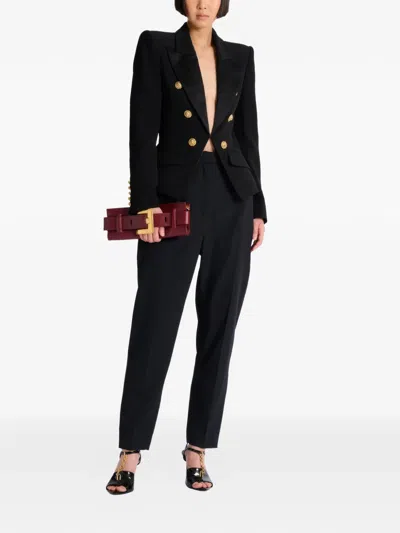 Balmain Double-breasted Peplum Blazer In Multi