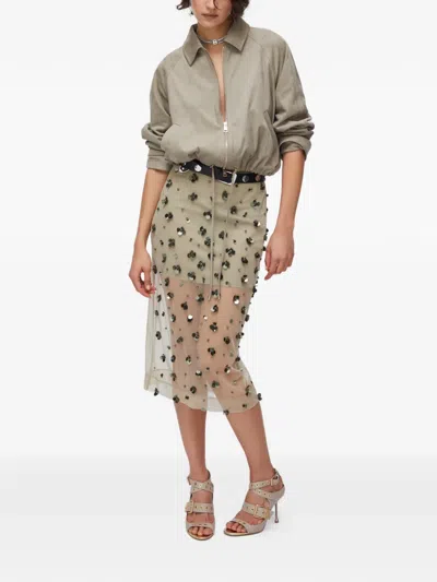 Liu •jo Drawstring Suede Bomber Jacket In Multi