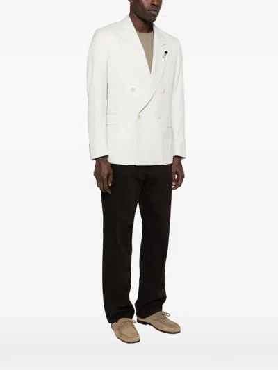 Lardini Strong Attitude Double-breasted Jacket In White
