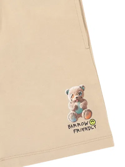 Barrow Drawstring Graphic Shorts In Pink