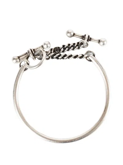Ann Demeulemeester Naemi Slim Bracelet With Chain In Metallic