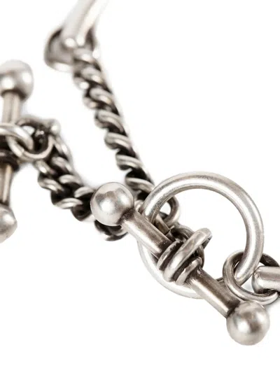 Ann Demeulemeester Naemi Slim Bracelet With Chain In Metallic