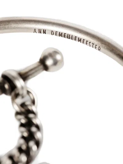 Ann Demeulemeester Naemi Slim Bracelet With Chain In Metallic