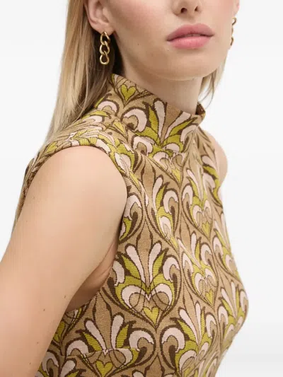 Gaudì Pattern Mini Dress In Brown