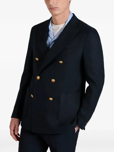 Slowear Double-breasted Blazer In Blue