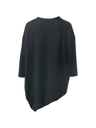 Y's Asymmetric Drape T-shirt In Black
