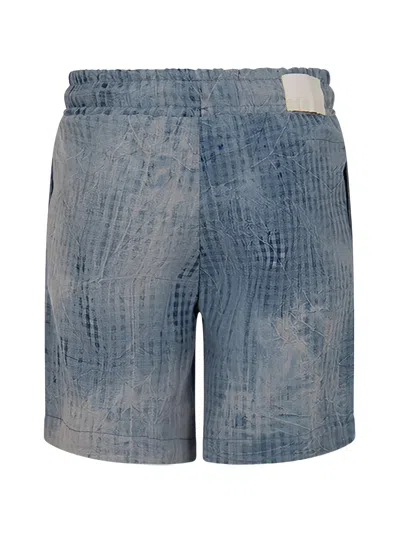 Msgm Printed Bermuda Shorts In Blue