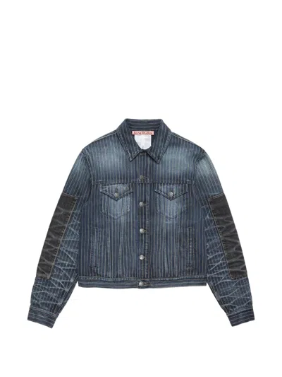 Acne Studios Patchwork Denim Jacket In Blue