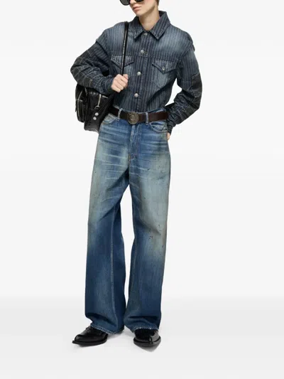 Acne Studios Patchwork Denim Jacket In Blue