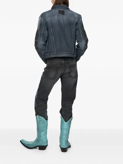 Acne Studios Patchwork Denim Jacket In Blue