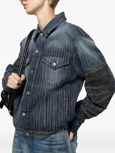 Acne Studios Patchwork Denim Jacket In Blue