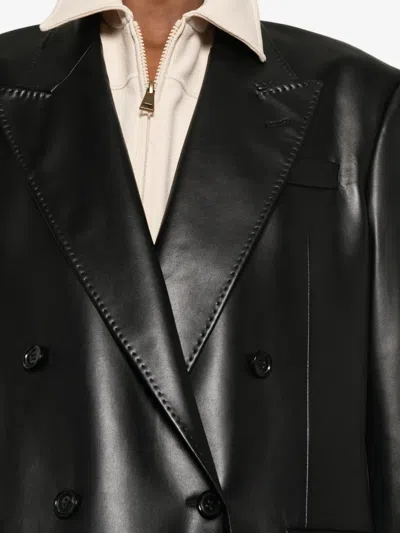 Eraldo Double-breasted Pocket Blazer In Black