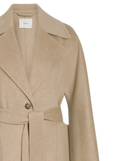 Joseph Spencer Belted Wool And Cashmere-blend Trench Coat In Neutral
