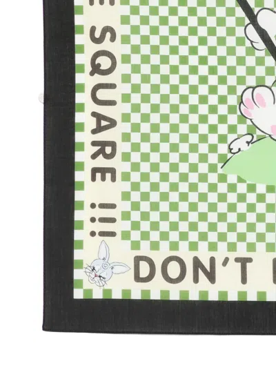 Kenzo Check Scarf In Green