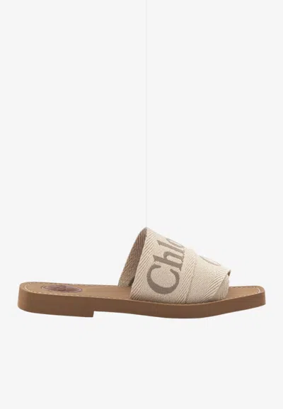 Chloé Woody Logo-print Sandals In Multi