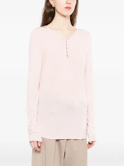 Open Yy Hooked T-shirt In Pink