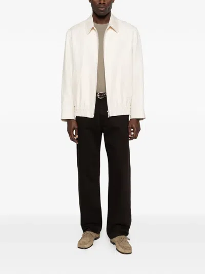 Lardini Zip-up Bomber Jacket In Neutral
